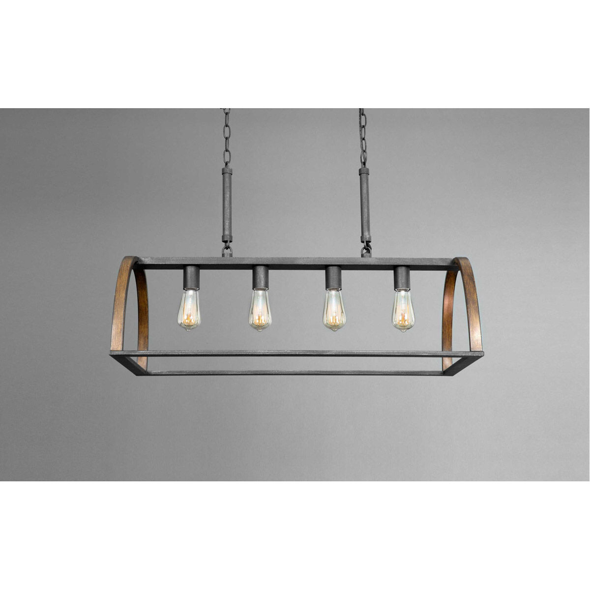 Trestle 4 Light 33 inch Gilded Iron Island Pendant Ceiling Light